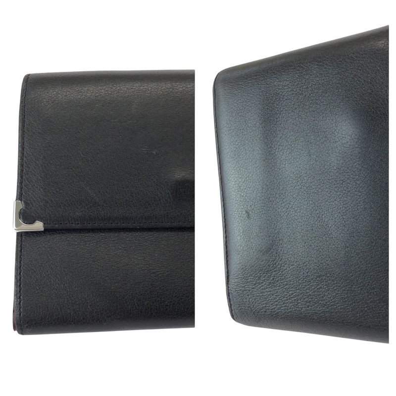 Cartier Must Line Black Leather Folding Wallet Compact