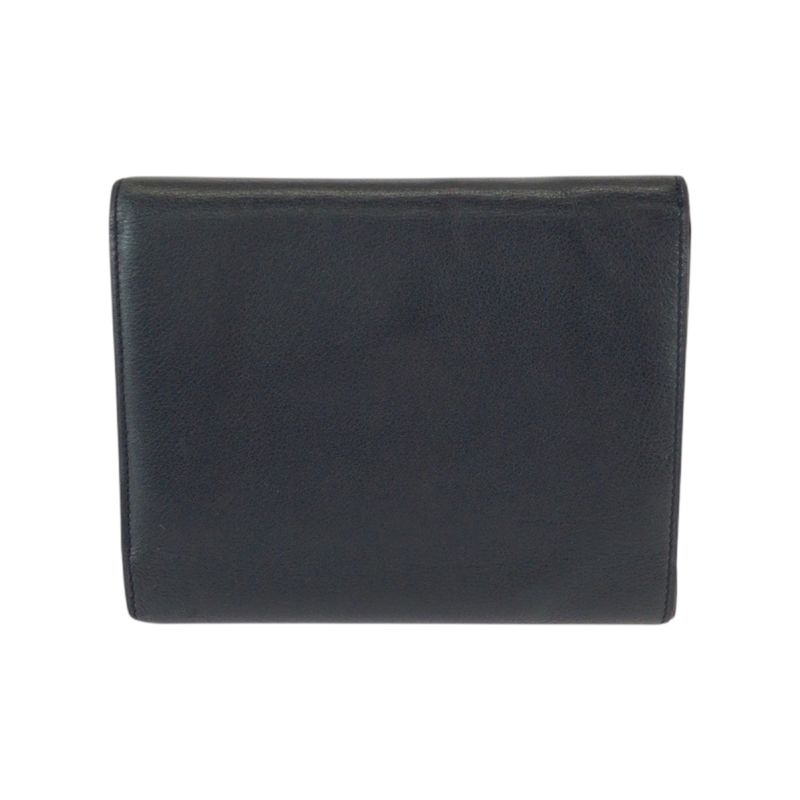 Cartier Must Line Black Leather Folding Wallet Compact