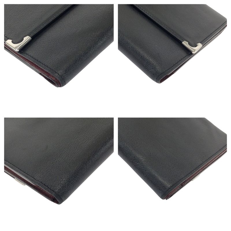 Cartier Must Line Black Leather Folding Wallet Compact