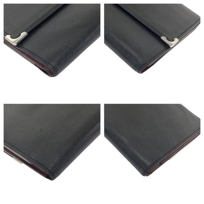 Cartier Must Line Black Leather Folding Wallet Compact