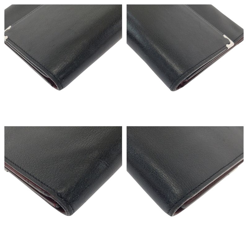 Cartier Must Line Black Leather Folding Wallet Compact