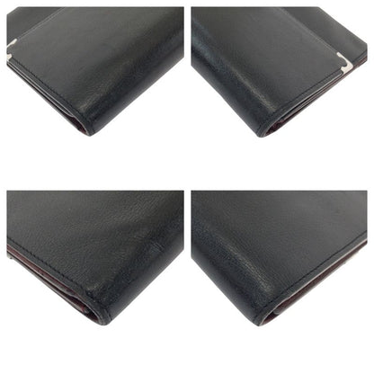 Cartier Must Line Black Leather Folding Wallet Compact