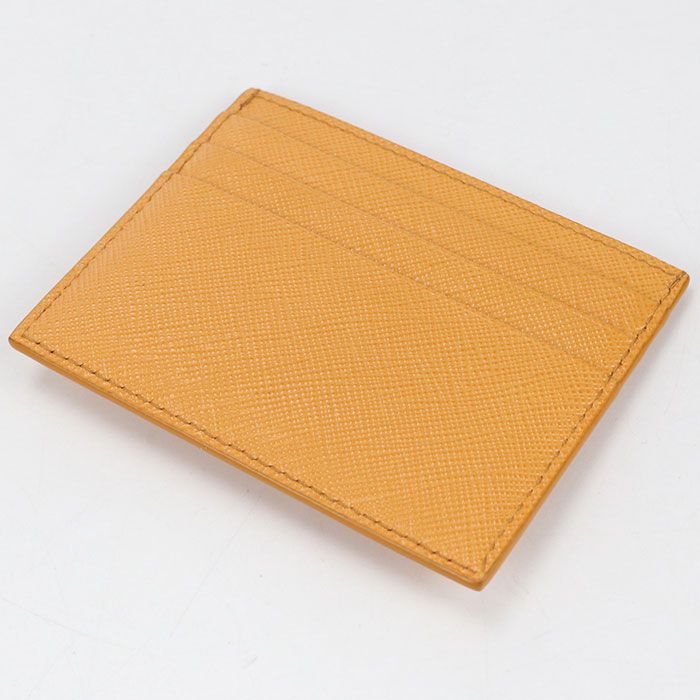 Prada Sapphire Triangle Card Case Calf Leather