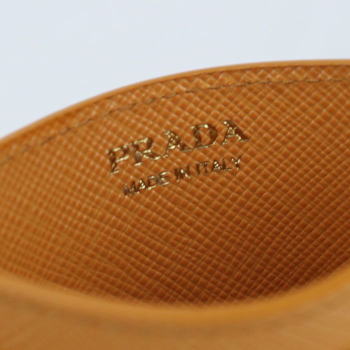 Prada Sapphire Triangle Card Case Calf Leather