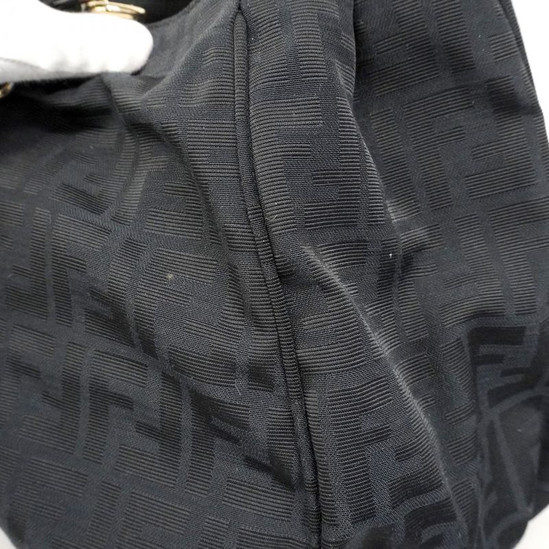 Fendi Tote Zucca Nylon Black Champagne