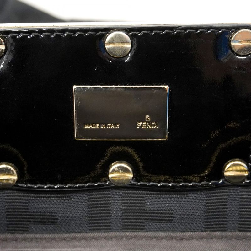 Fendi Tote Zucca Nylon Black Champagne