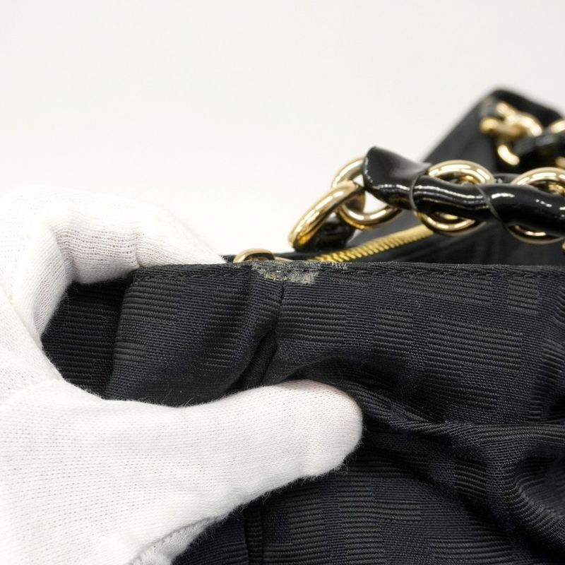 Fendi Tote Zucca Nylon Black Champagne