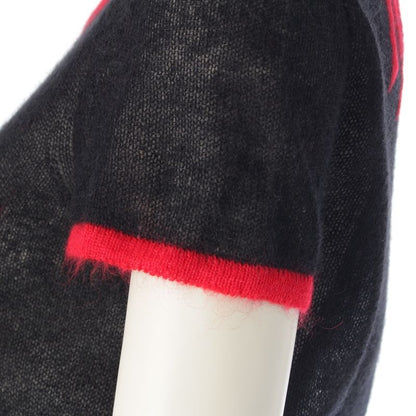 Dior Mohair Wool Nylon Logo Embroidery Short Sleeve Sweater Knit Top