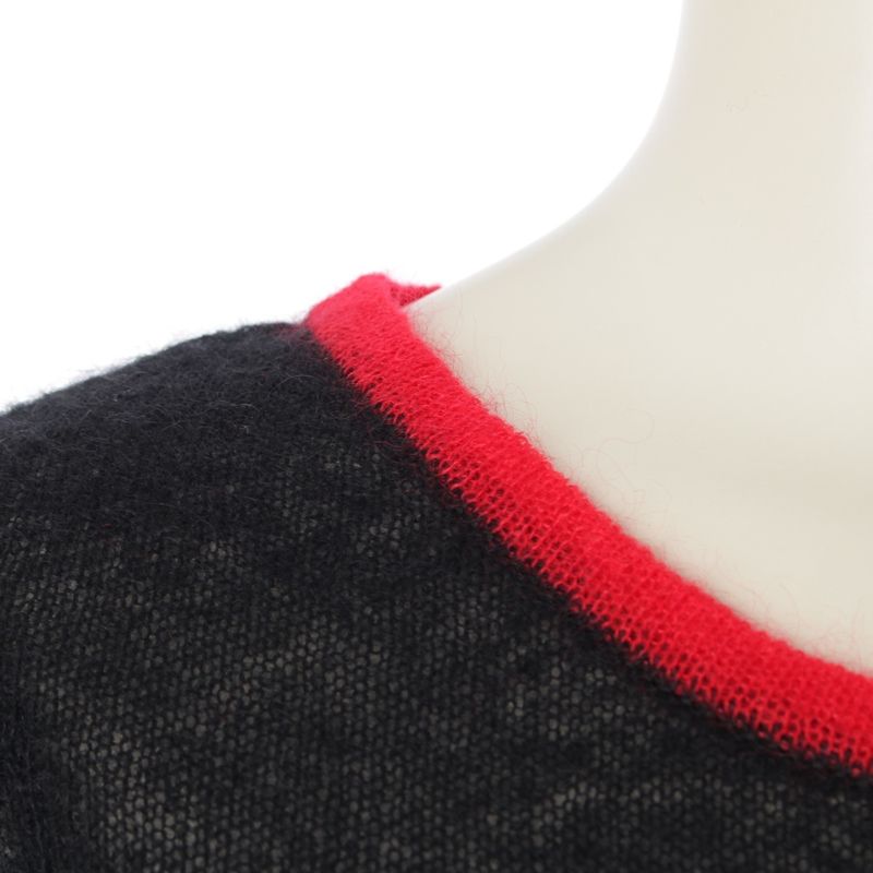 Dior Mohair Wool Nylon Logo Embroidery Short Sleeve Sweater Knit Top