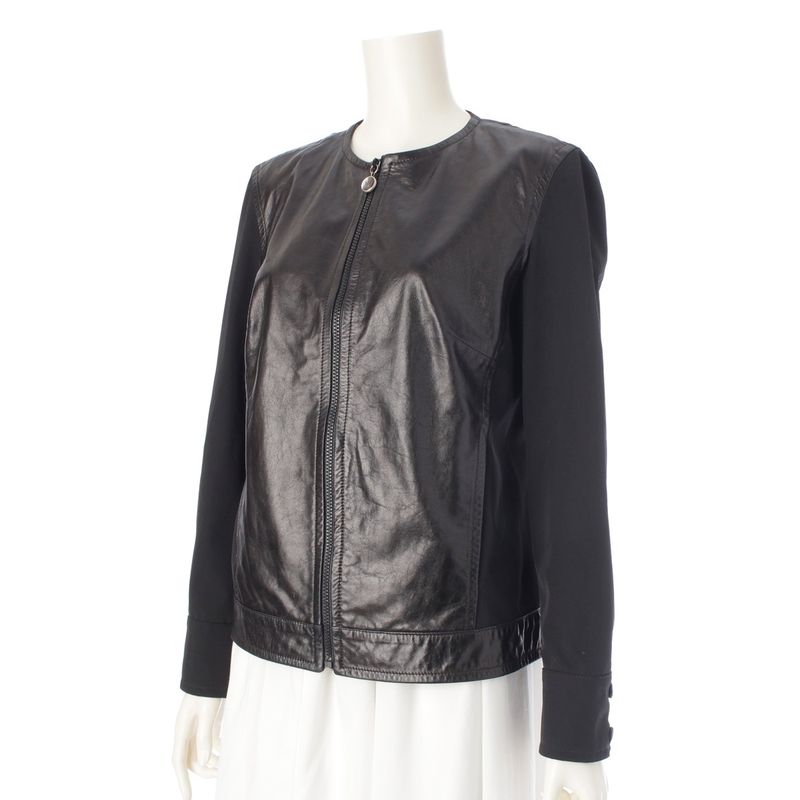 Gucci Tom Ford Period GG Zip Charm Button Leather Switching Zip Up Jacket