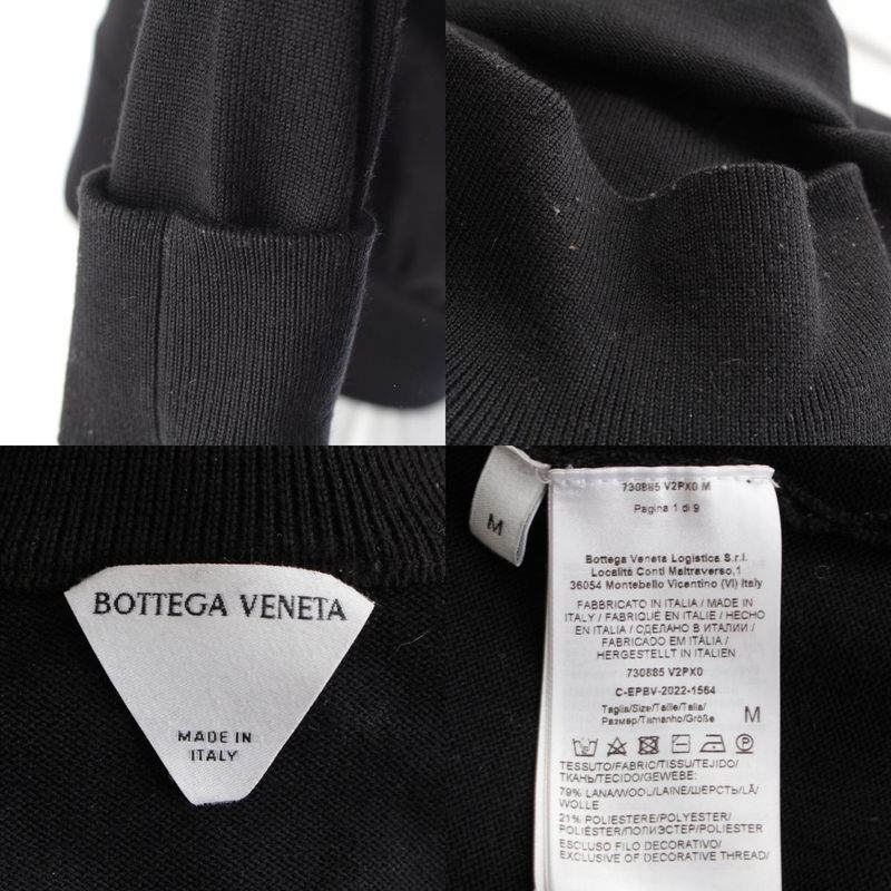 Bottega Veneta Wool Turtle Neck Knit Top Black M