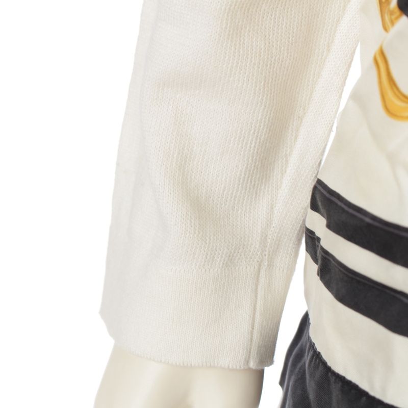 Hermes Silk Cotton Cashmere Ex Libris Top White Black M