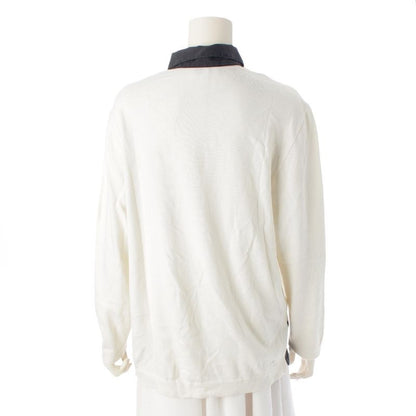 Hermes Silk Cotton Cashmere Ex Libris Top White Black M