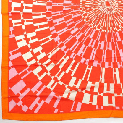 Hermes Carre Geant 140 Cashmere Silk Oph H Logo Shawl Orange