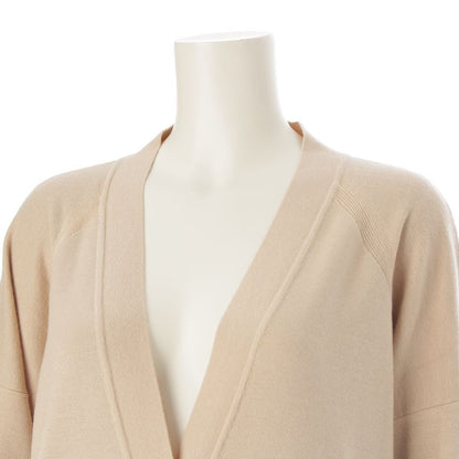 Hermes Cashmere Silk Enamel Button Knit Cardigan Top Beige 40