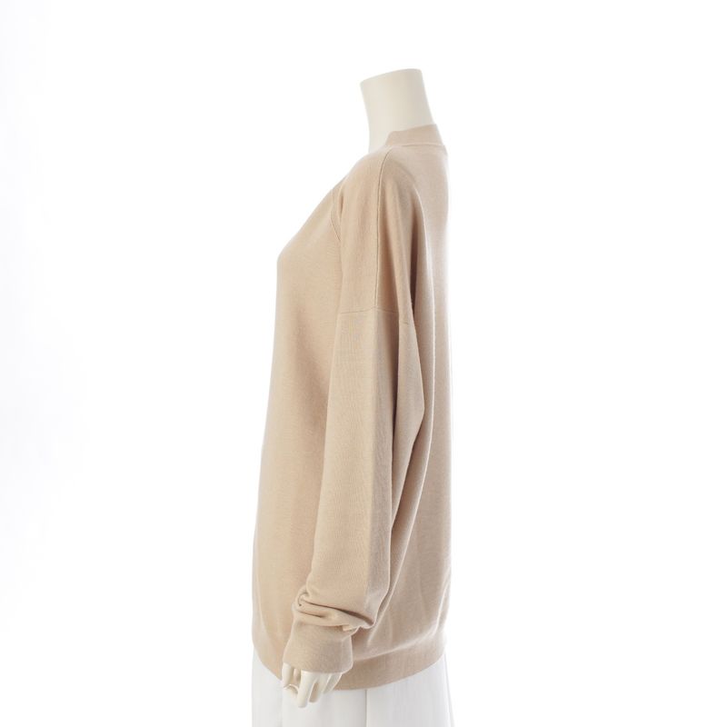 Hermes Cashmere Silk Enamel Button Knit Cardigan Top Beige 40