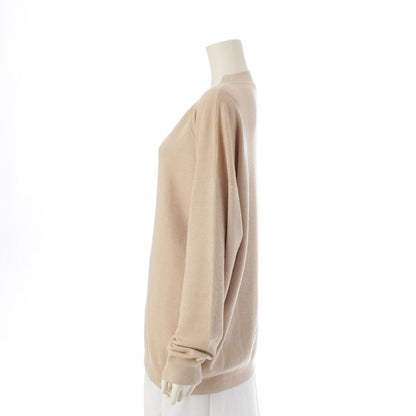 Hermes Cashmere Silk Enamel Button Knit Cardigan Top Beige 40