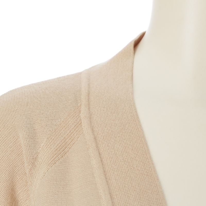Hermes Cashmere Silk Enamel Button Knit Cardigan Top Beige 40