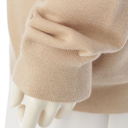 Hermes Cashmere Silk Enamel Button Knit Cardigan Top Beige 40