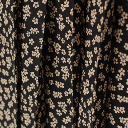Celine Silk Eddy Period Flower Floral Pattern Midi Pleated Skirt