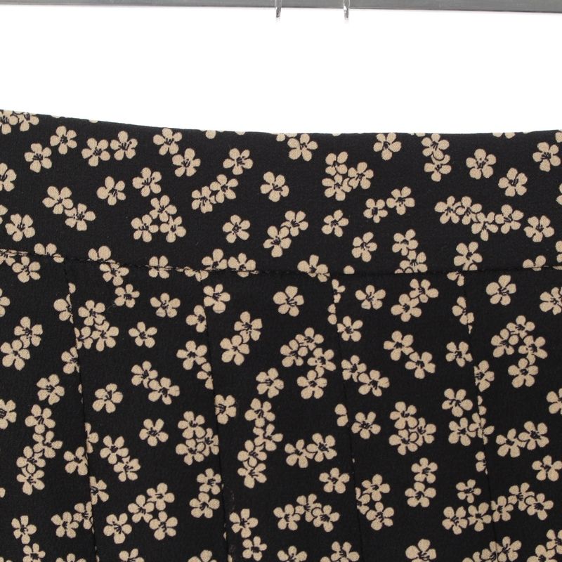 Celine Silk Eddy Period Flower Floral Pattern Midi Pleated Skirt