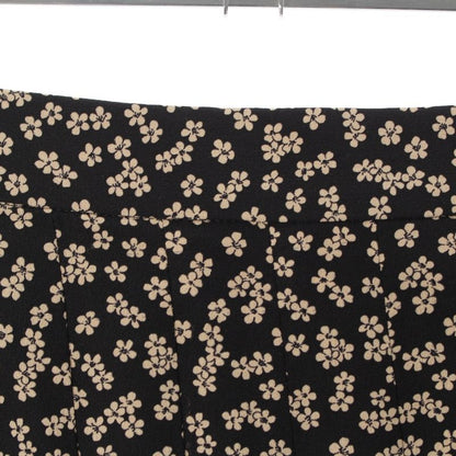 Celine Silk Eddy Period Flower Floral Pattern Midi Pleated Skirt