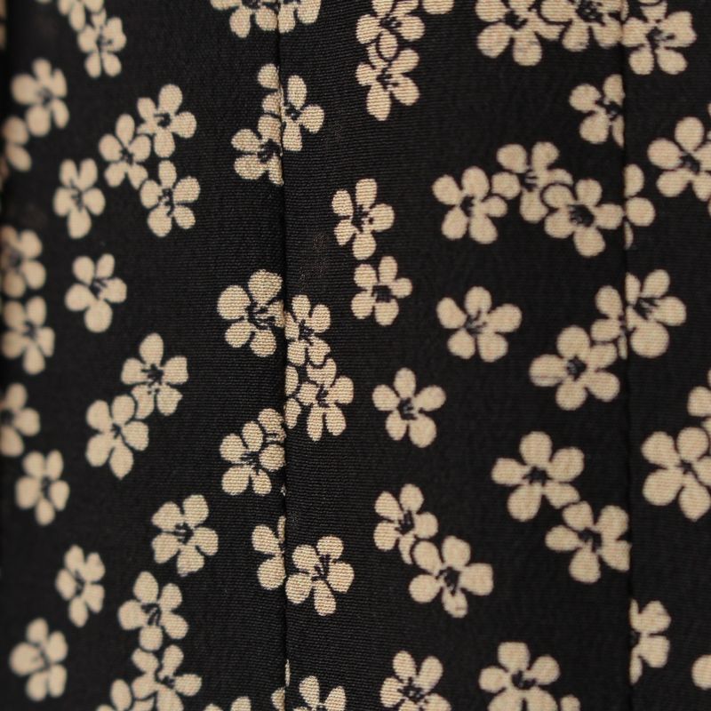 Celine Silk Eddy Period Flower Floral Pattern Midi Pleated Skirt
