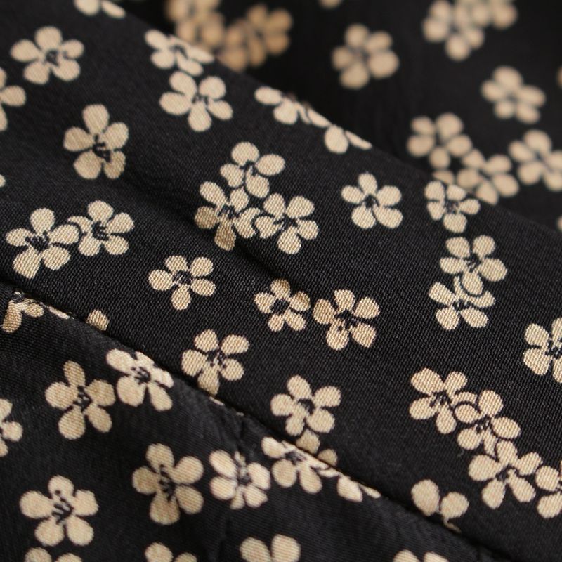 Celine Silk Eddy Period Flower Floral Pattern Midi Pleated Skirt