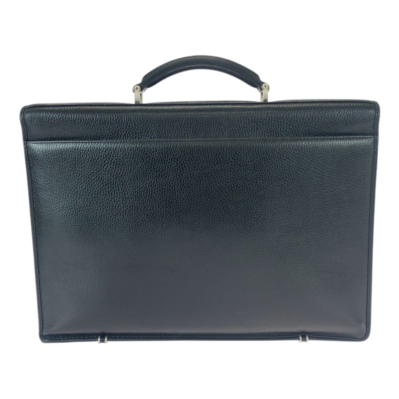 Versace Vintage Medusa Black Leather Business Briefcase