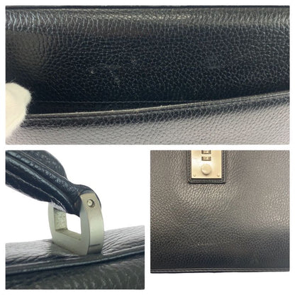 Versace Vintage Medusa Black Leather Business Briefcase