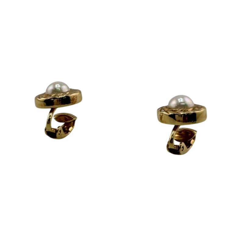 Christian Dior Binaural Round Shape Earrings Gold