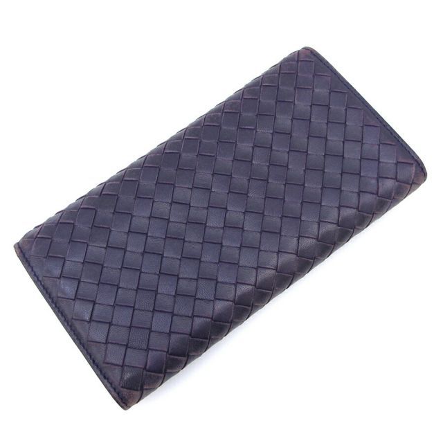 Bottega Veneta Long Wallet Leather Purple
