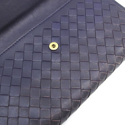 Bottega Veneta Long Wallet Leather Purple