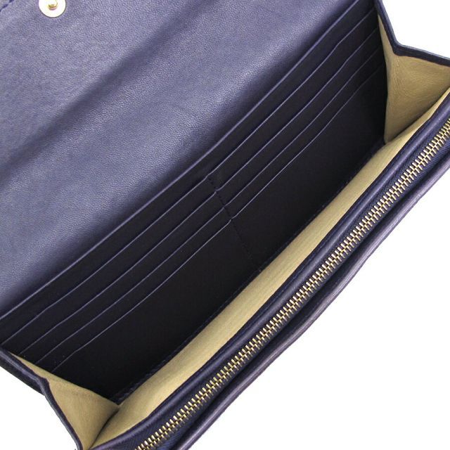 Bottega Veneta Long Wallet Leather Purple