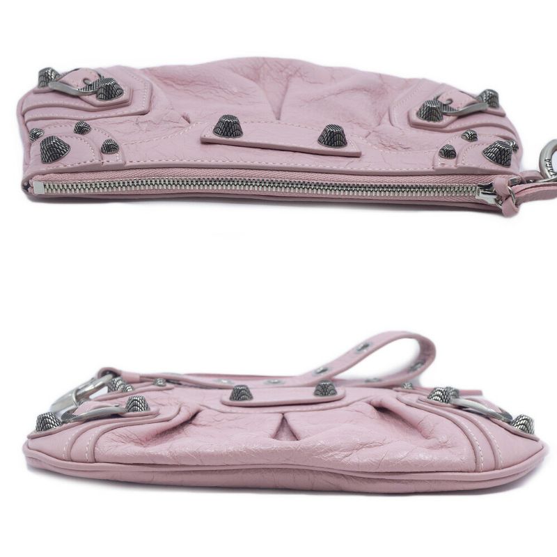 Balenciaga le Cagole Leather Clutch Hand Pink