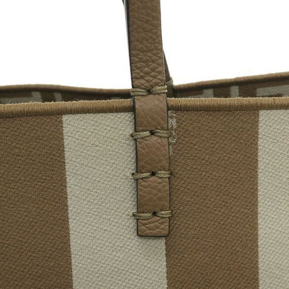 Fendi Roll Small Reversible Tote Pecan Stripe & FF