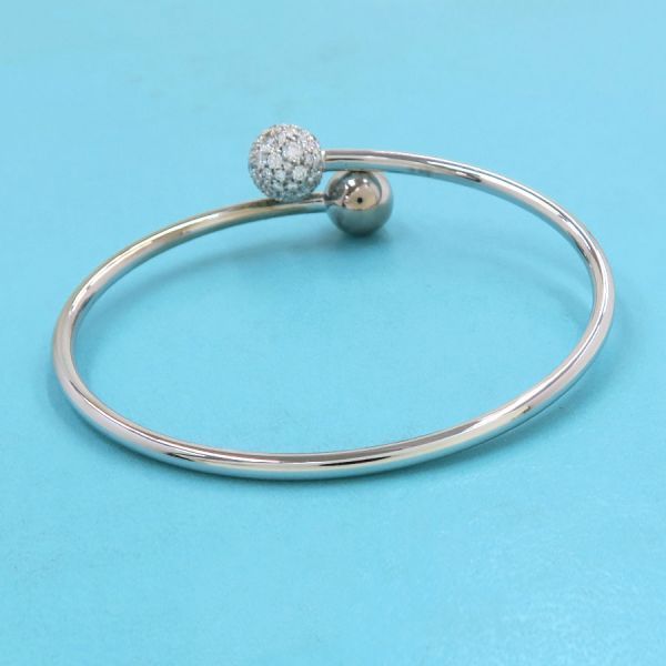 Tiffany & Co Hardware Ball Bypass Diamond Bangle