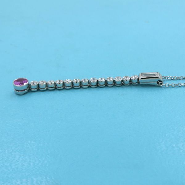 Tiffany & Co Jazz Drop Necklace Pink Sapphire & Diamond