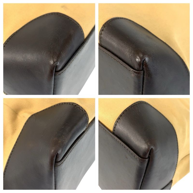 Gucci Sherry Line Beige Brown Canvas Leather 002 Tote Handbag