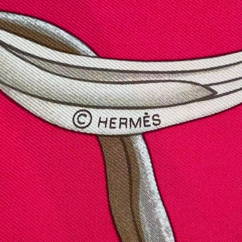 Hermes Carre 90 Scarf Silk Concours D'etriers Pink Box
