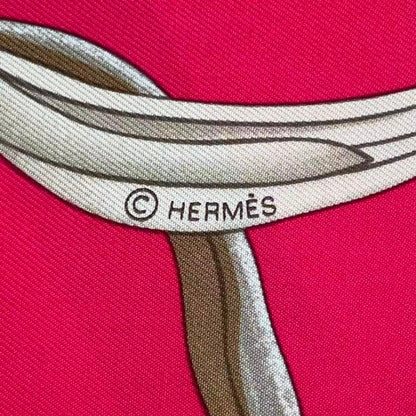 Hermes Carre 90 Scarf Silk Concours D'etriers Pink Box