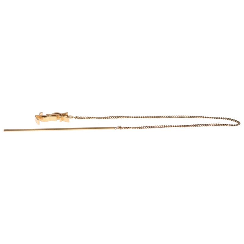 Saint Laurent Paris Cassandra Scuff Earrings YSL Logo Metal Gold