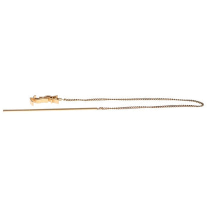 Saint Laurent Paris Cassandra Scuff Earrings YSL Logo Metal Gold