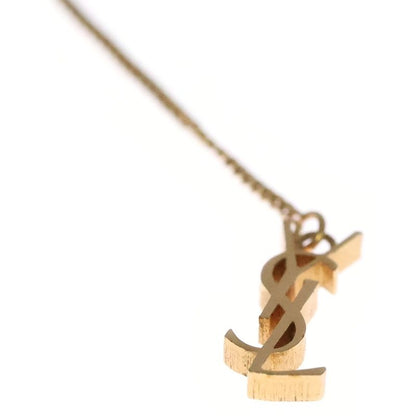 Saint Laurent Paris Cassandra Scuff Earrings YSL Logo Metal Gold