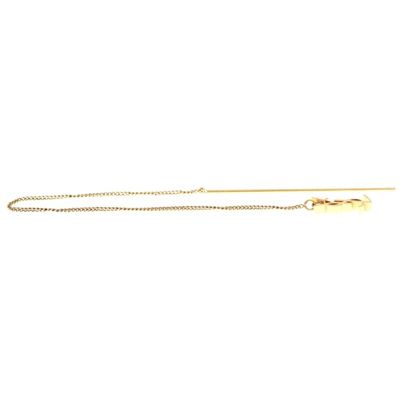 Saint Laurent Paris Cassandra Scuff Earrings YSL Logo Metal Gold
