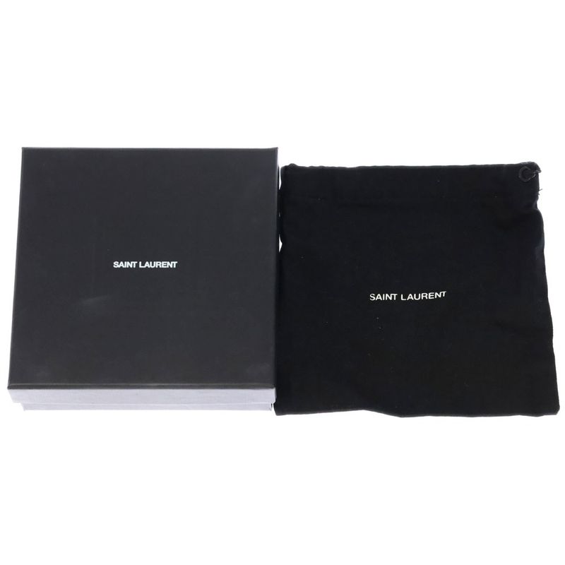 Saint Laurent Paris Cassandra Scuff Earrings YSL Logo Metal Gold