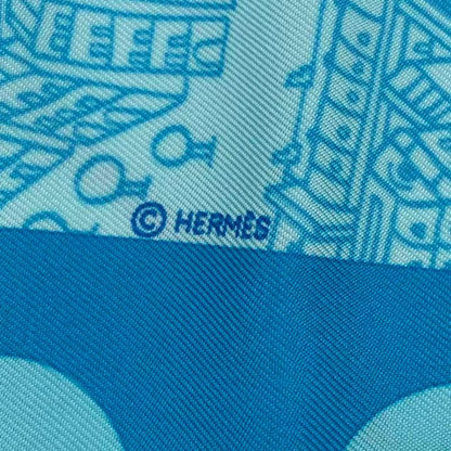 Hermes Carre 90 Silk Scarf de Passage a Paris Blue Box
