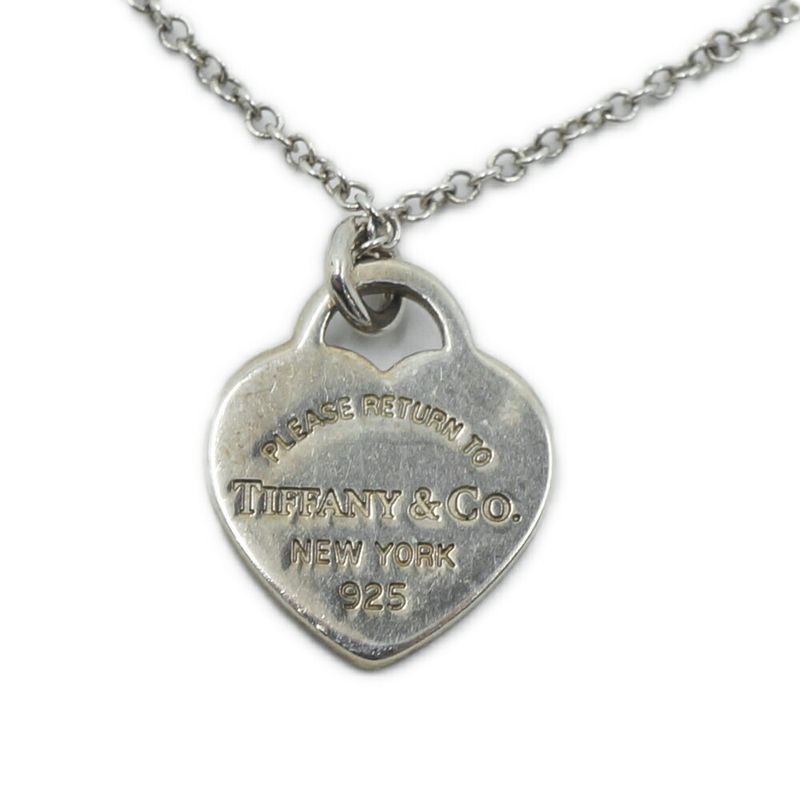 Tiffany & Co Return to Double Heart Necklace Silver Blue