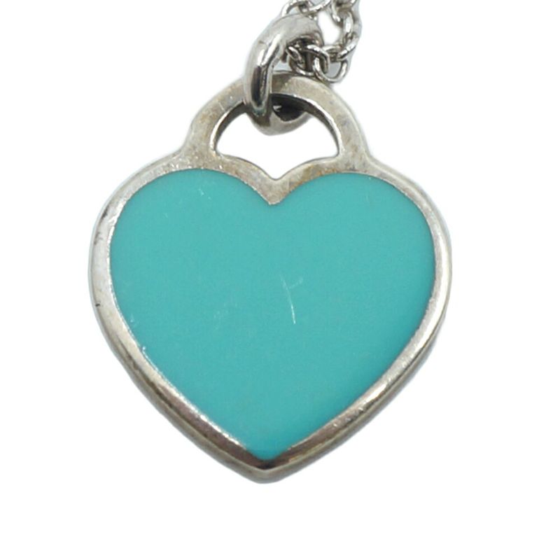 Tiffany & Co Return to Double Heart Necklace Silver Blue