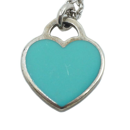Tiffany & Co Return to Double Heart Necklace Silver Blue